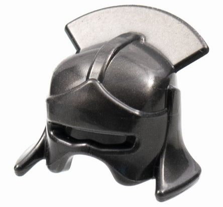 Lego Helmet Castle Lateral Comb Uruk-hai LOTR Hobbit Pearl Dark Gray 10051