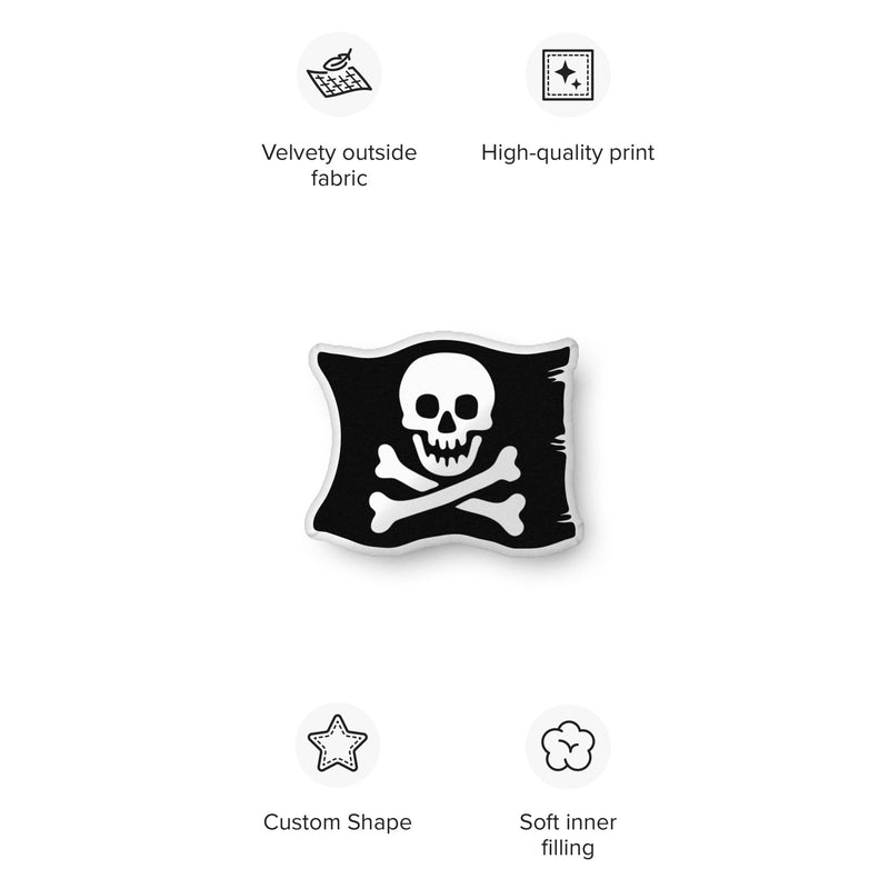 Jolly Rogers Skeleton Pirate Crossbones Flag Custom-shaped pillow