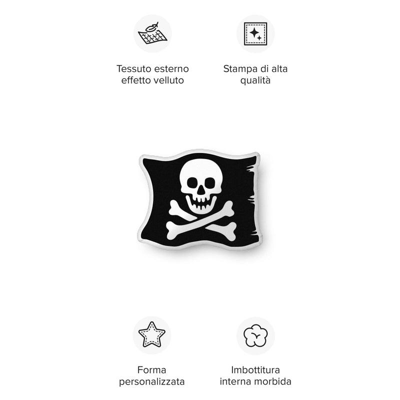 Jolly Rogers Skeleton Pirate Crossbones Flag Custom-shaped pillow