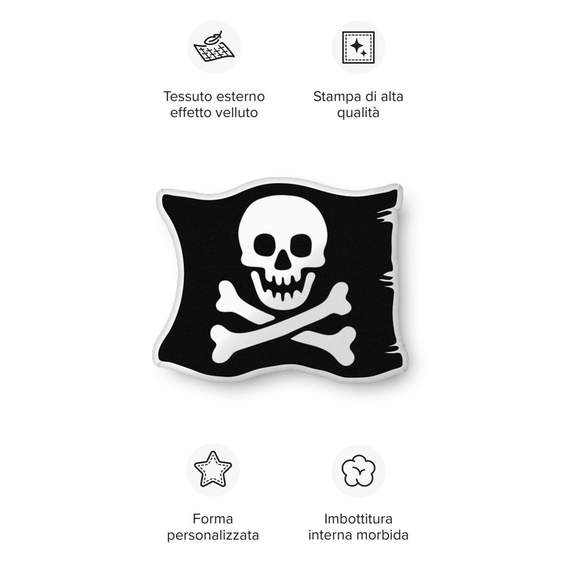 Jolly Rogers Skeleton Pirate Crossbones Flag Custom-shaped pillow