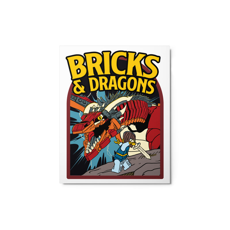 Bricks And Dragons Minifigure Metal prints