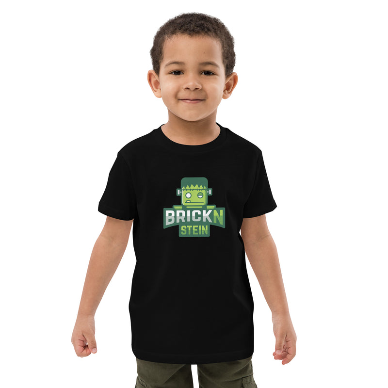 Custom Building Brick Lego Style Brickn Stein Frankenstein Monster Minifigure Halloween Organic cotton kids t-shirt