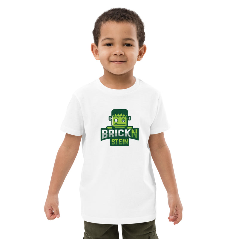 Custom Building Brick Lego Style Brickn Stein Frankenstein Monster Minifigure Halloween Organic cotton kids t-shirt