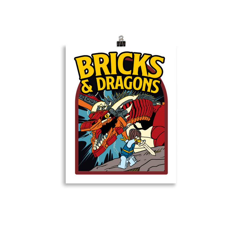 Bricks And Dragons Minifigure Photo paper poster