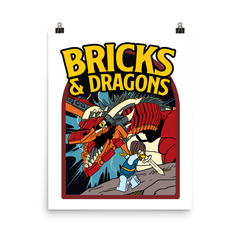 Bricks And Dragons Minifigure Photo paper poster