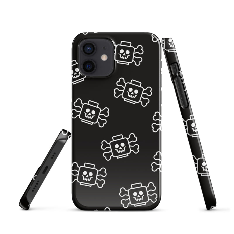 Skeleton Skull Crossbones Pirate Minifigure Brick Head Snap case for iPhone®