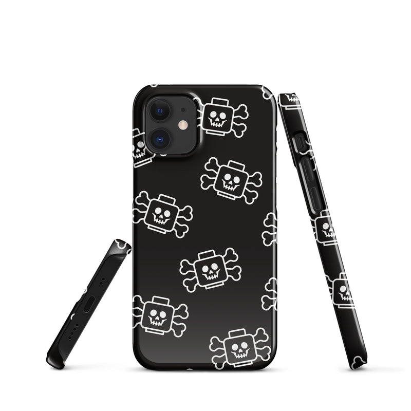 Skeleton Skull Crossbones Pirate Minifigure Brick Head Snap case for iPhone®