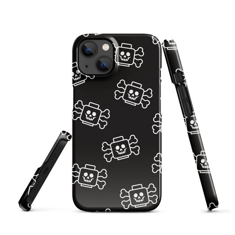 Skeleton Skull Crossbones Pirate Minifigure Brick Head Snap case for iPhone®