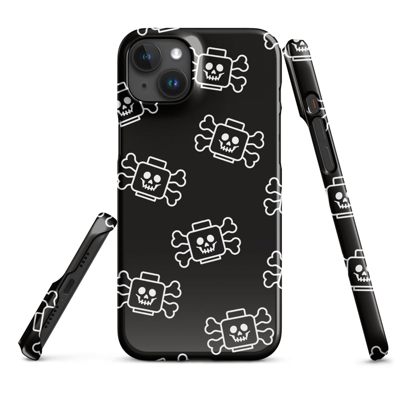 Skeleton Skull Crossbones Pirate Minifigure Brick Head Snap case for iPhone®