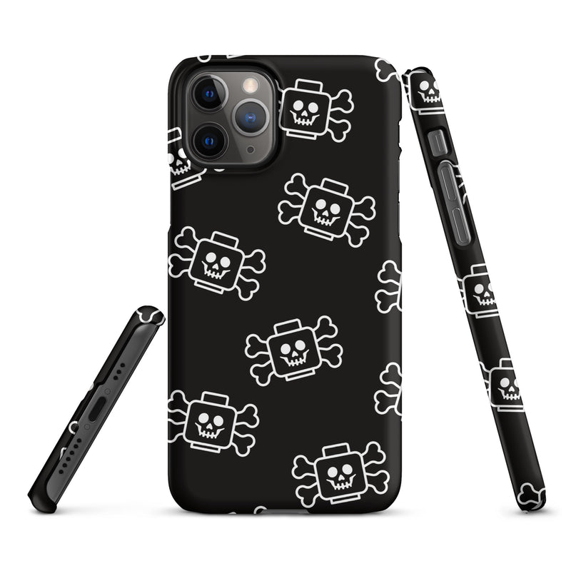 Skeleton Skull Crossbones Pirate Minifigure Brick Head Snap case for iPhone®