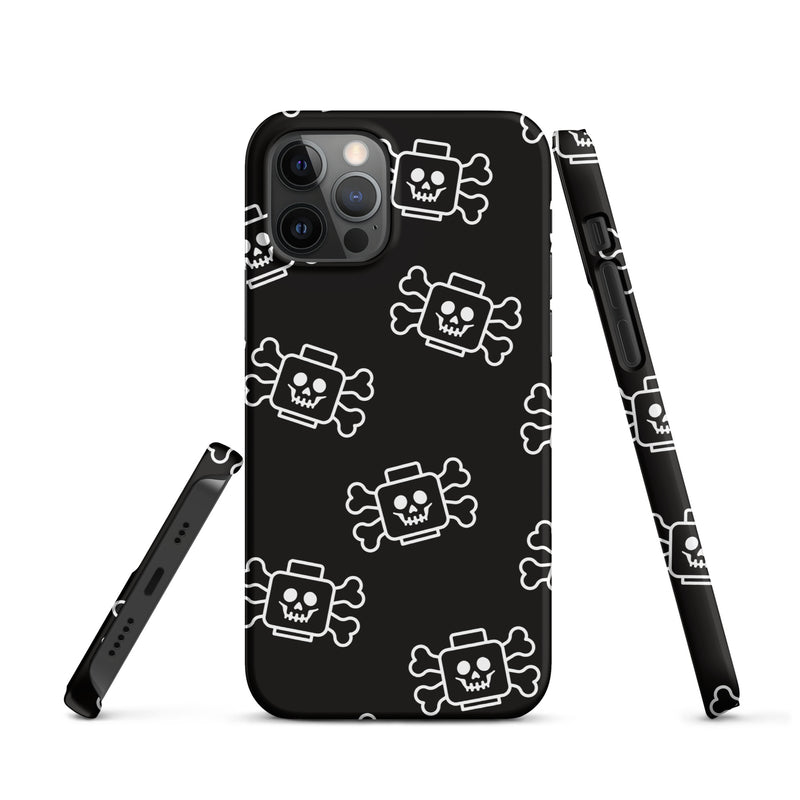 Skeleton Skull Crossbones Pirate Minifigure Brick Head Snap case for iPhone®