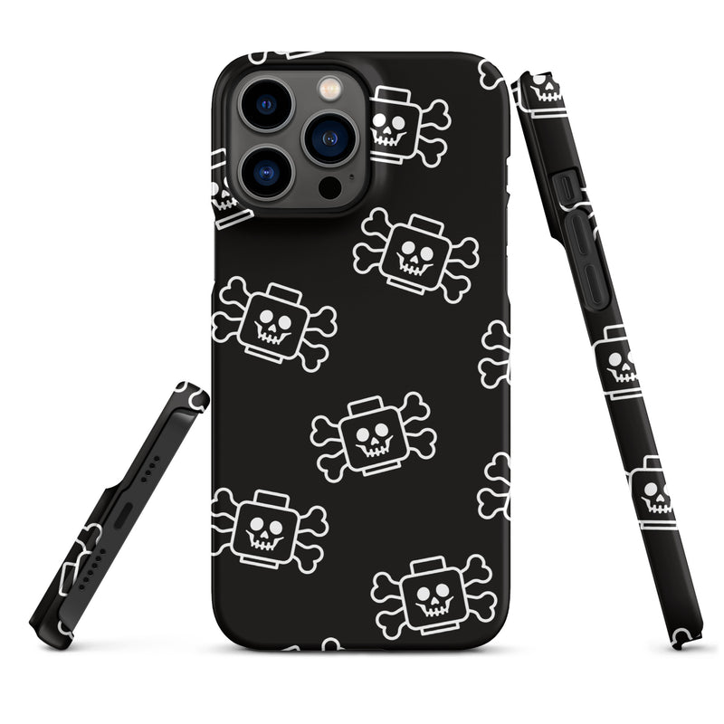 Skeleton Skull Crossbones Pirate Minifigure Brick Head Snap case for iPhone®