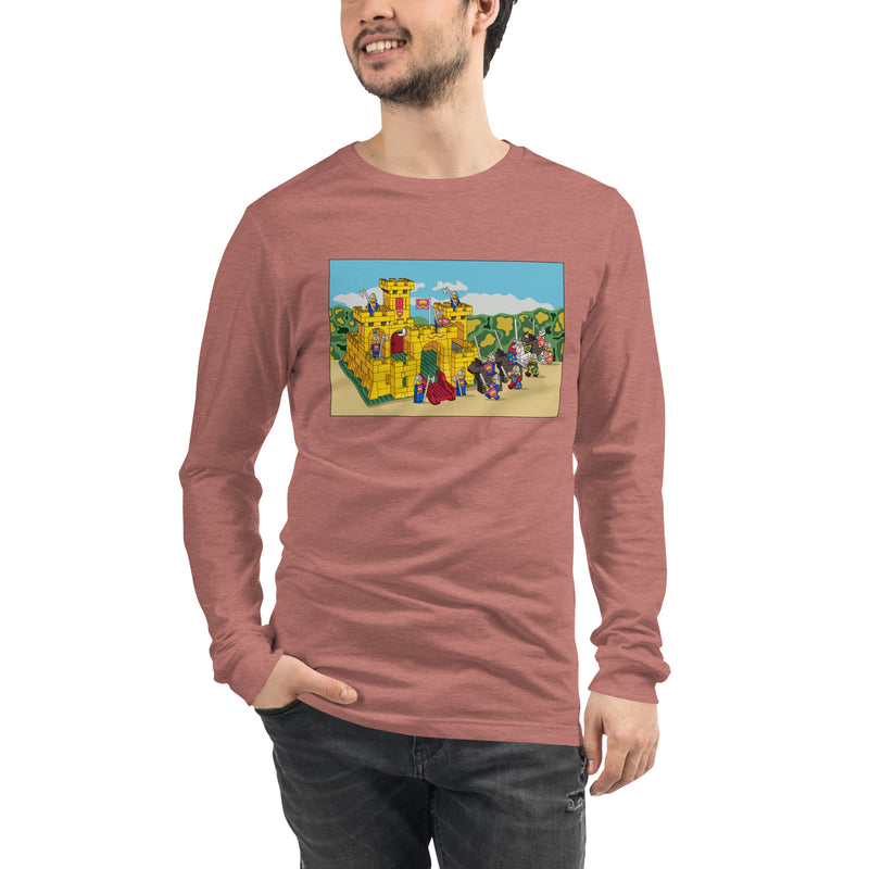 Vintage Building Brick Yellow Castle Knights Unisex Long Sleeve Tee