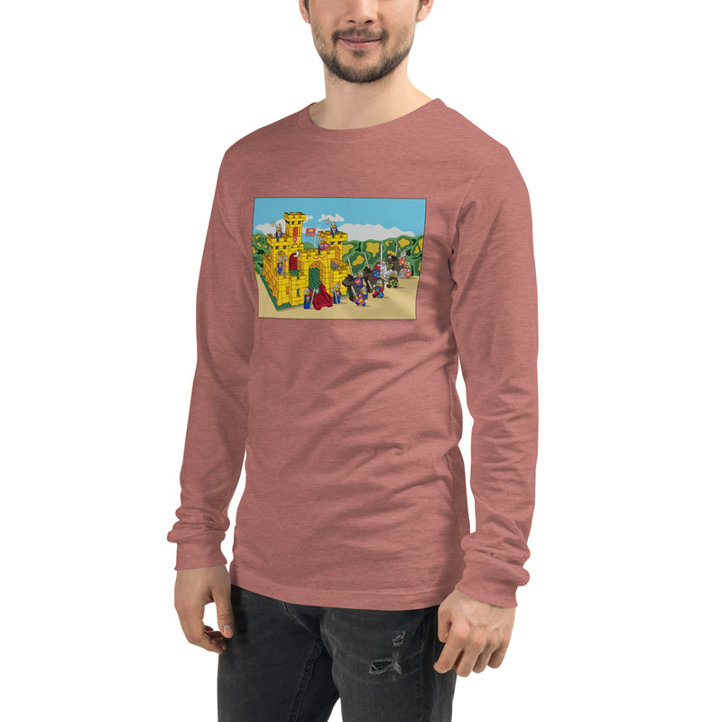 Vintage Building Brick Yellow Castle Knights Unisex Long Sleeve Tee