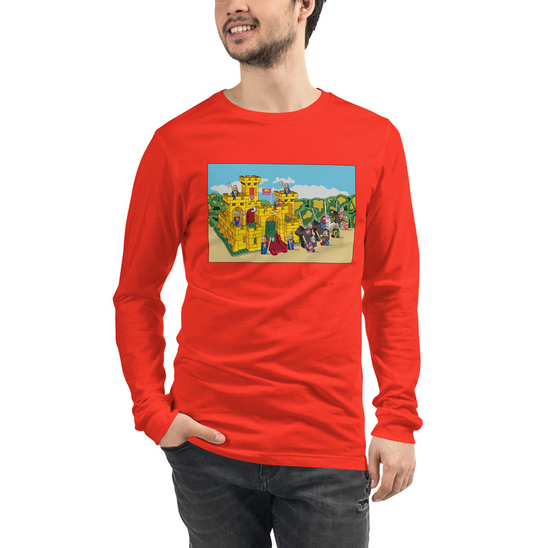 Vintage Building Brick Yellow Castle Knights Unisex Long Sleeve Tee