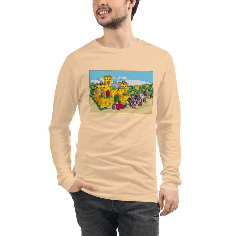 Vintage Building Brick Yellow Castle Knights Unisex Long Sleeve Tee