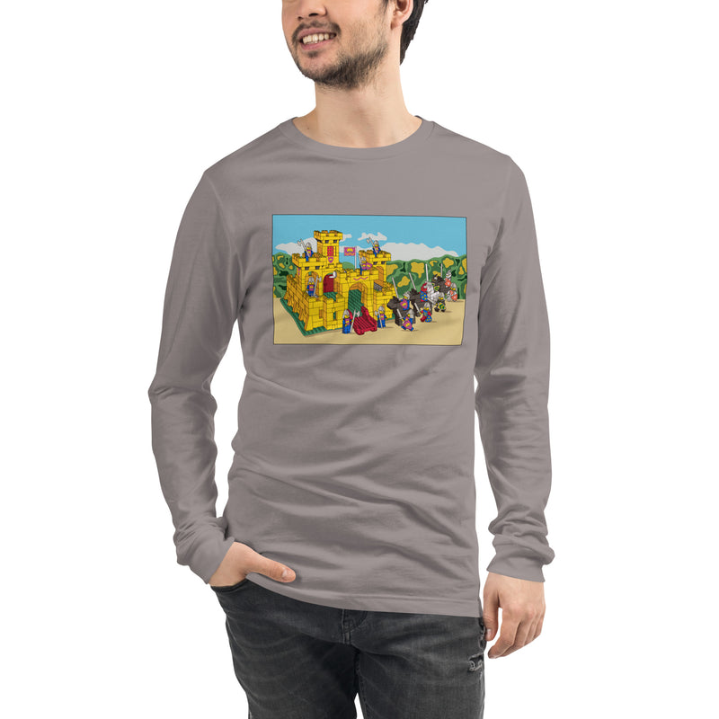 Vintage Building Brick Yellow Castle Knights Unisex Long Sleeve Tee