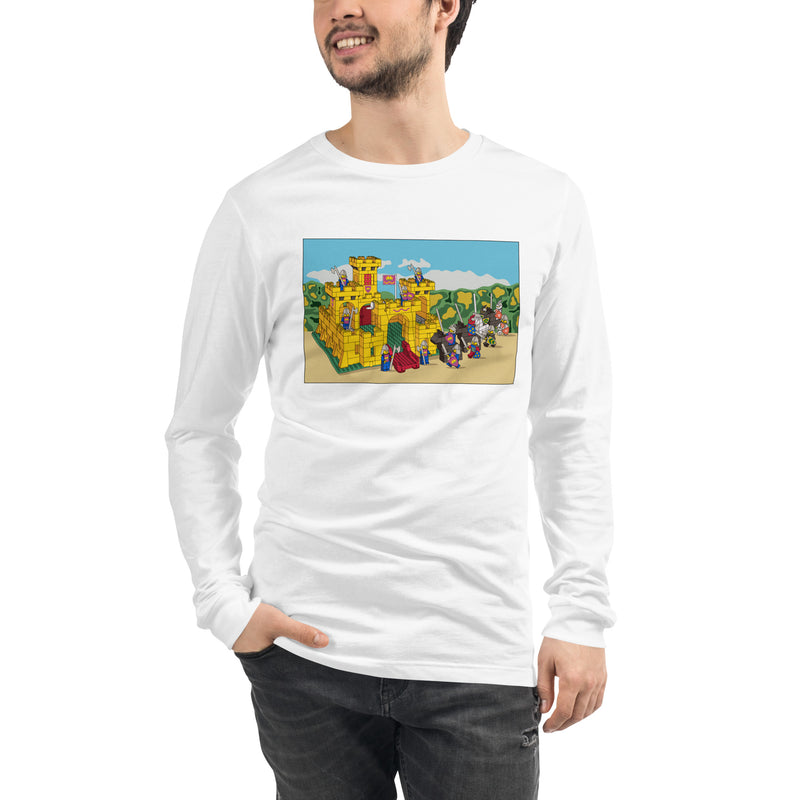 Vintage Building Brick Yellow Castle Knights Unisex Long Sleeve Tee