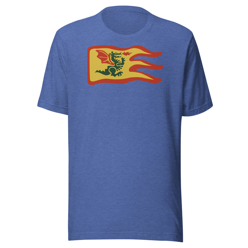 Vintage Castle Dragon Fire Flag Unisex t-shirt