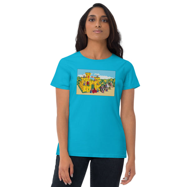 Vintage Building Brick Yellow Castle Knights Women's short sleeve t-shirt