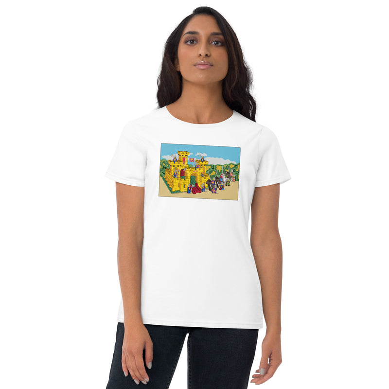 Vintage Building Brick Yellow Castle Knights Women's short sleeve t-shirt
