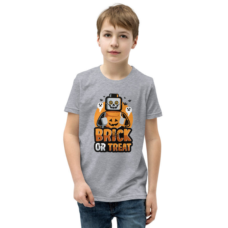 Brick or Treat Halloween Minifigure Youth Short Sleeve T-Shirt