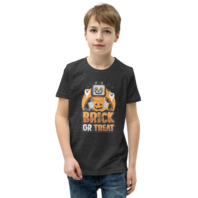 Brick or Treat Halloween Minifigure Youth Short Sleeve T-Shirt