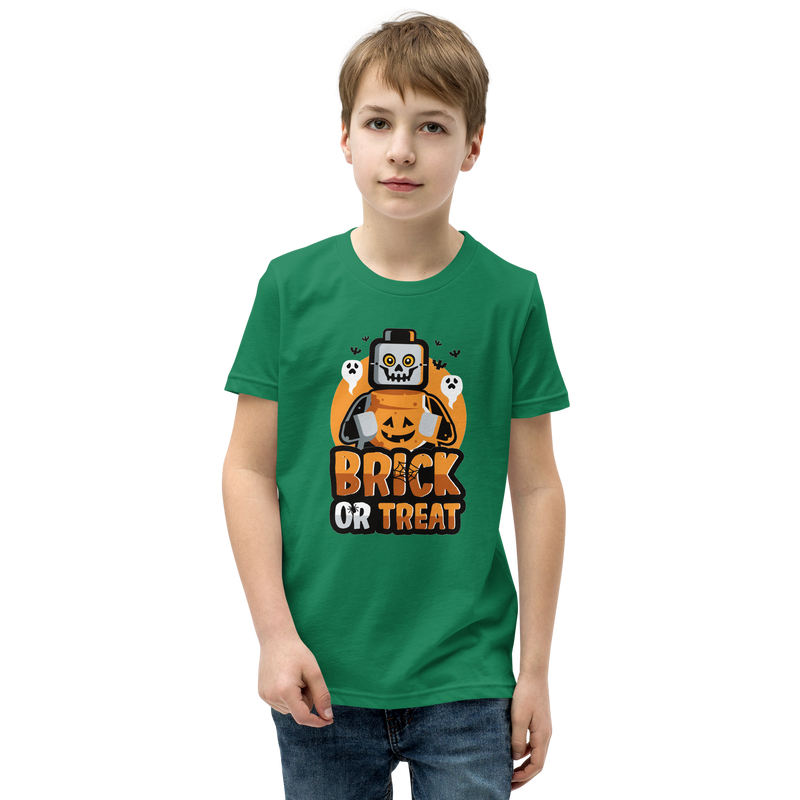 Brick or Treat Halloween Minifigure Youth Short Sleeve T-Shirt