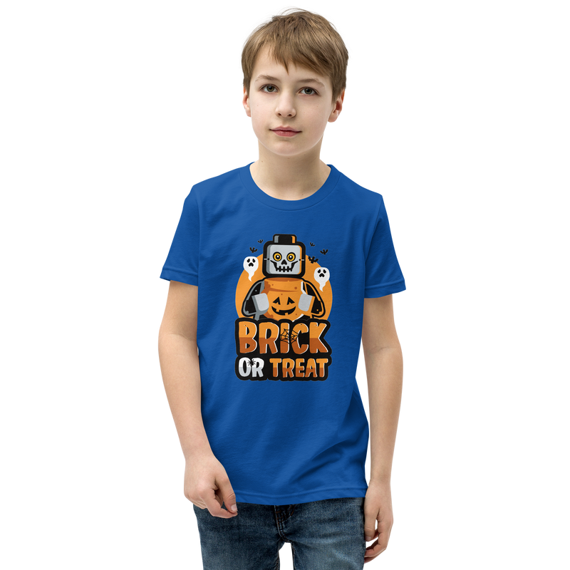 Brick or Treat Halloween Minifigure Youth Short Sleeve T-Shirt