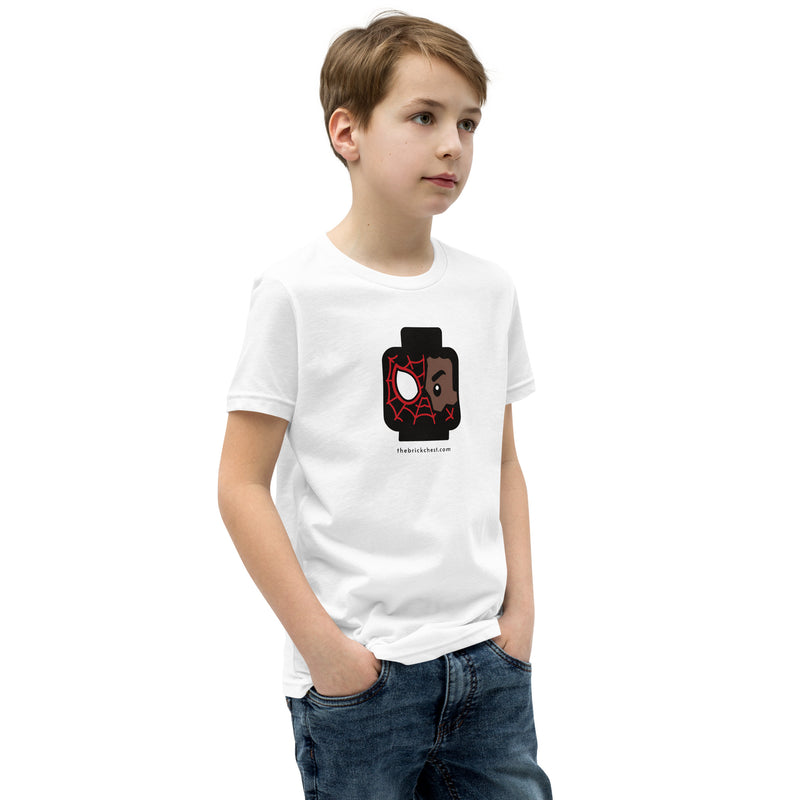 Custom Building Brick Lego Style Spidey Spin Miles Minifigure Head cotton kids Youth Short Sleeve T-Shirt