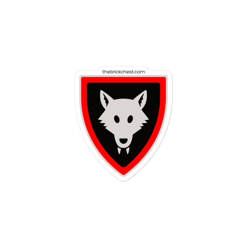 Vintage Castle Shield Wolfpack Brick Minifigure Sticker