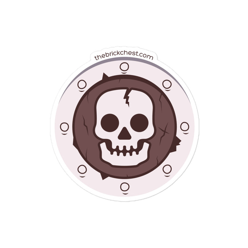 Vintage Castle Fantasy Shield Skull Brick Minifigure Sticker