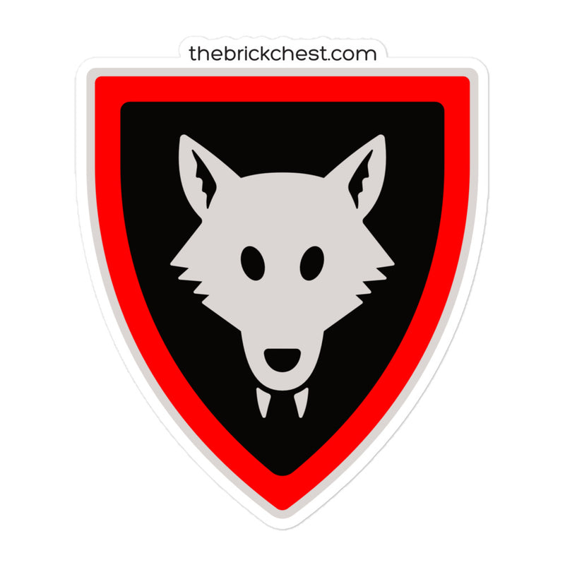 Vintage Castle Shield Wolfpack Brick Minifigure Sticker