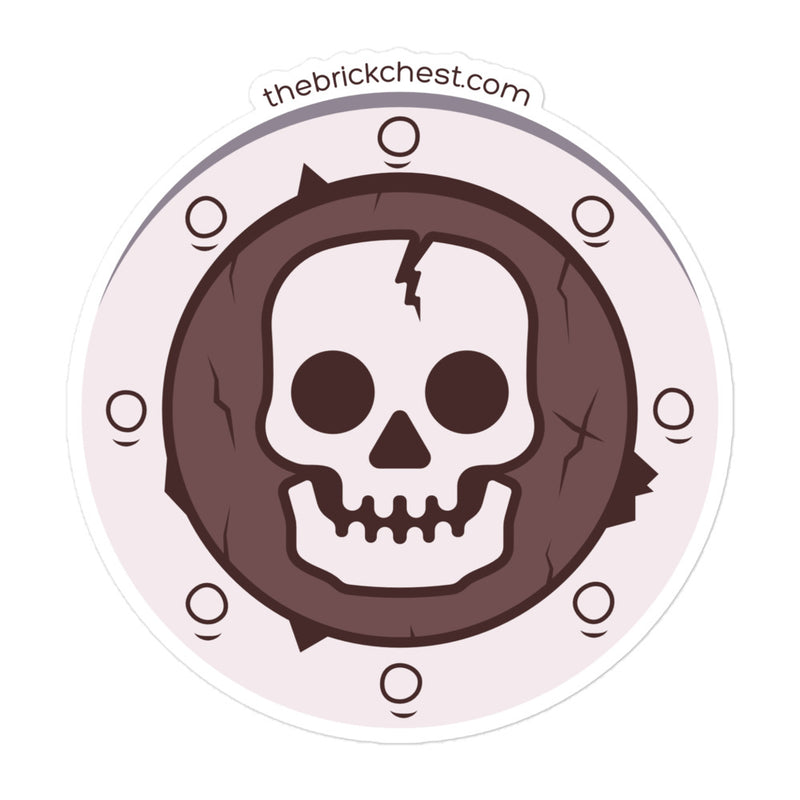 Vintage Castle Fantasy Shield Skull Brick Minifigure Sticker