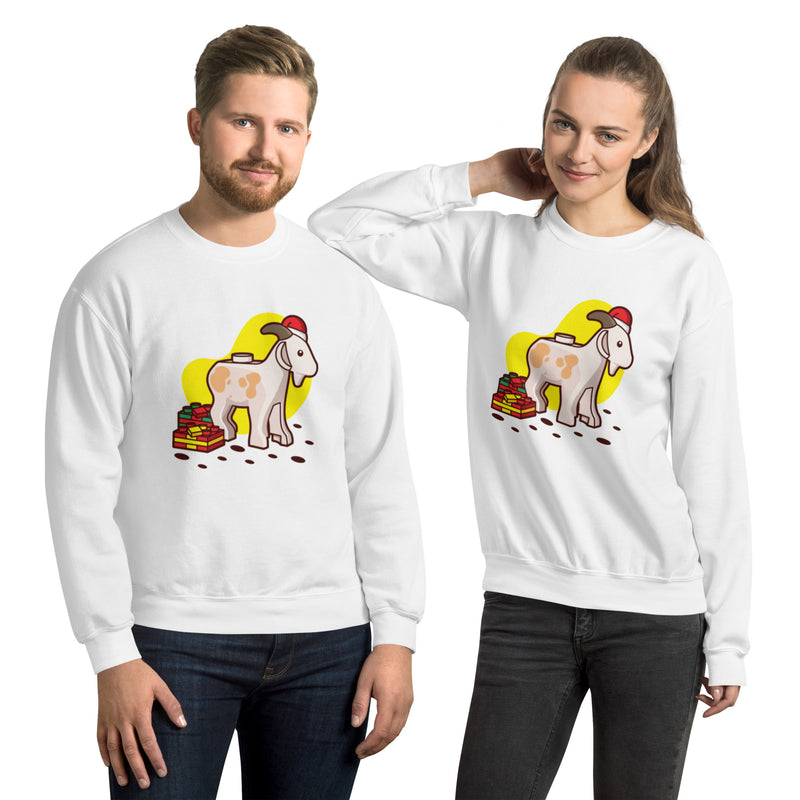 Holiday Goat Minifigure Unisex Sweatshirt